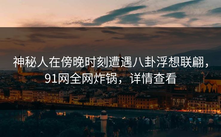 神秘人在傍晚时刻遭遇八卦浮想联翩，91网全网炸锅，详情查看